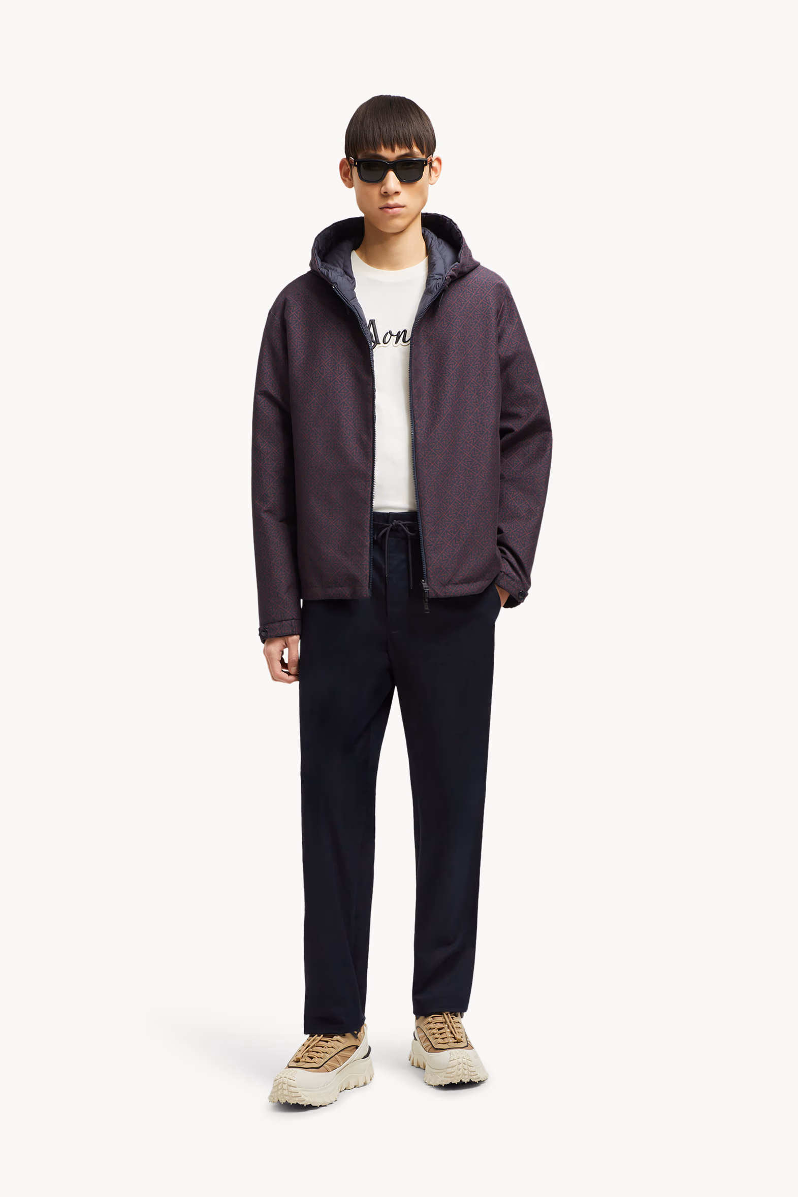 Pantalón chino de gabardina de algodón Hombre Azul marino Moncler 0
